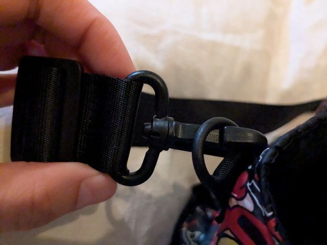 ショルダーストラップの金具と取り外し部分