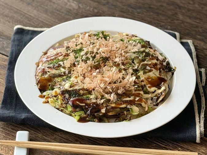 春キャベツのライスペーパーお好み焼き風