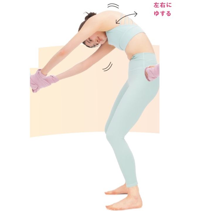 2で肩甲骨の広がりをしっかり感じるのがポイント。