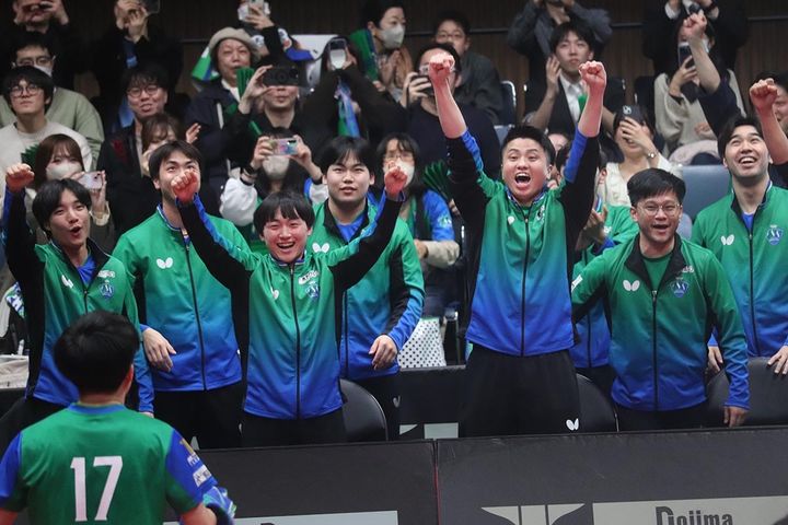 5度目のTリーグ優勝を成し遂げた木下マイスター東京 撮影：SPREAD編集部