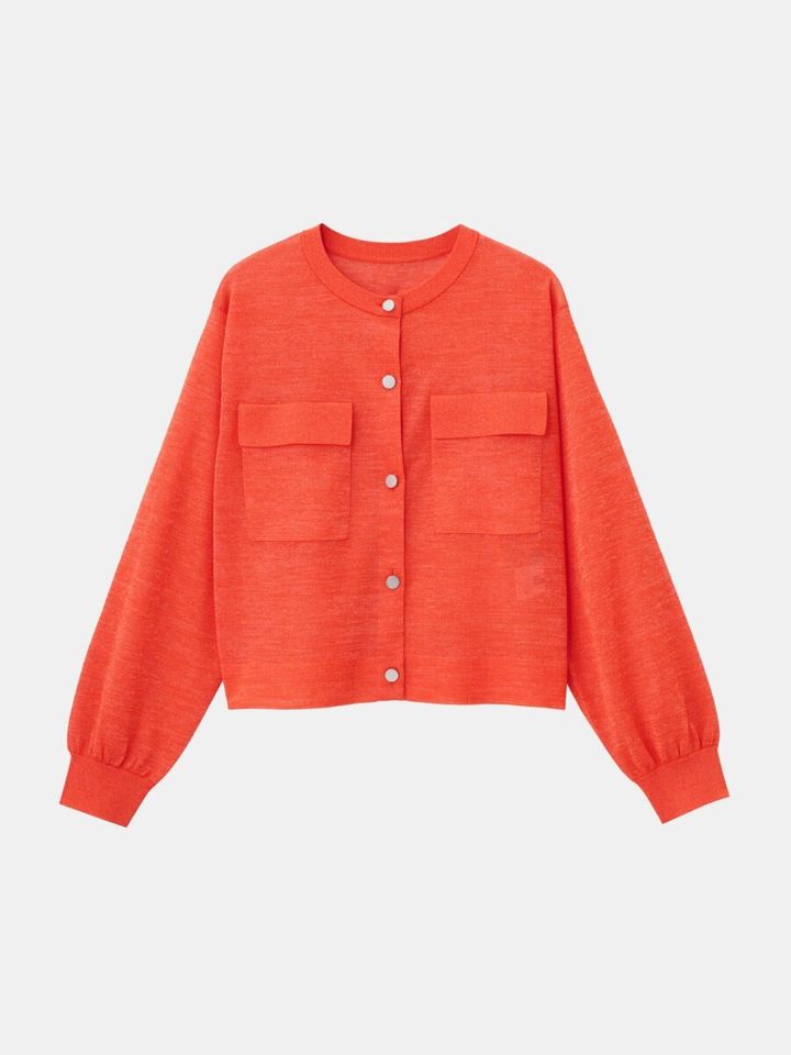 2026plst春大人女性おすすめシアークルーネックカーディガン