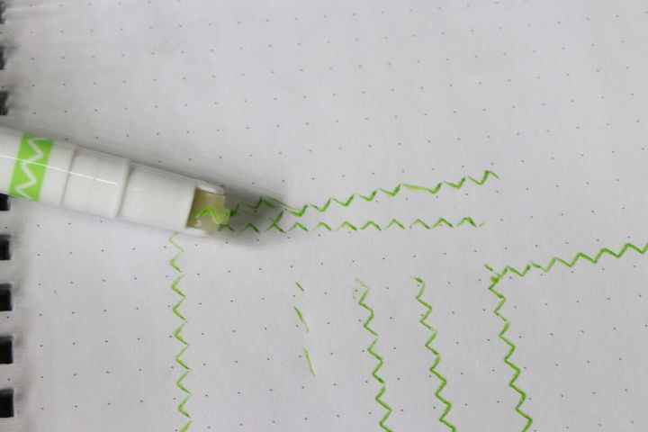 ダイソーのローラー付きカラーペン（点線、波線、3本）のビジュアル