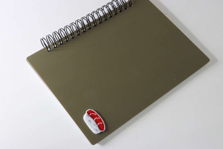 ダイソーのシールワッペン（寿司、3個）の使用例