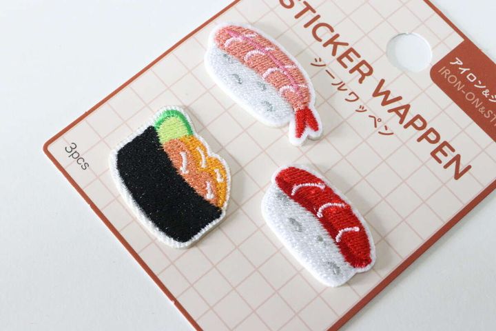 ダイソーのシールワッペン（寿司、3個） のビジュアル