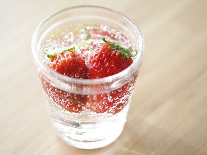 完成した炭酸いちご