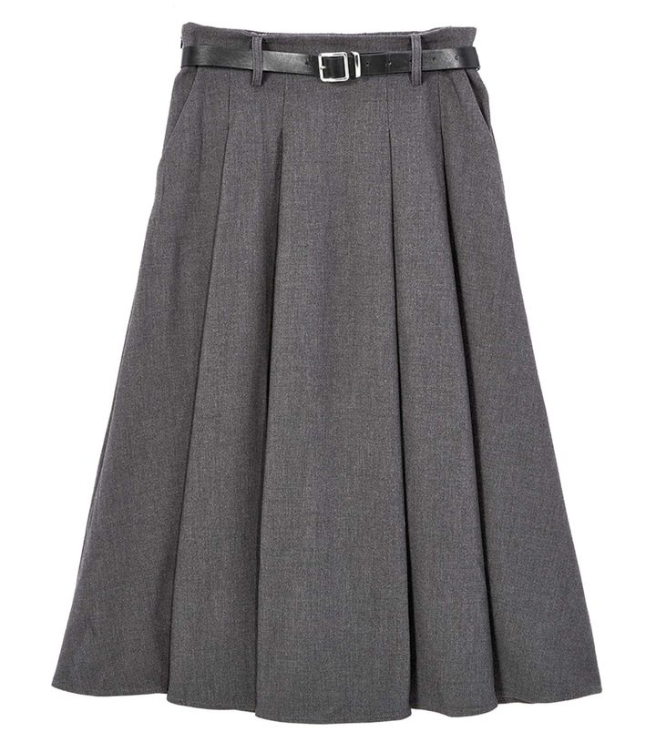 SHEINのベルト付きスカート。グレー。
