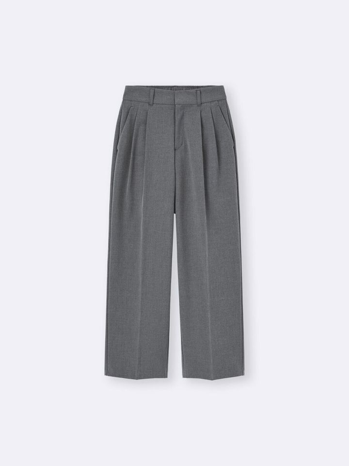 タックワイドパンツ／08 DARK GRAY