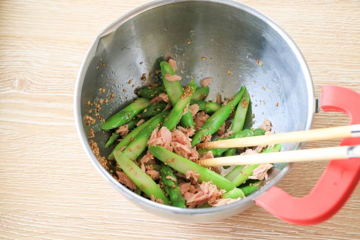 アスパラとツナのナムル