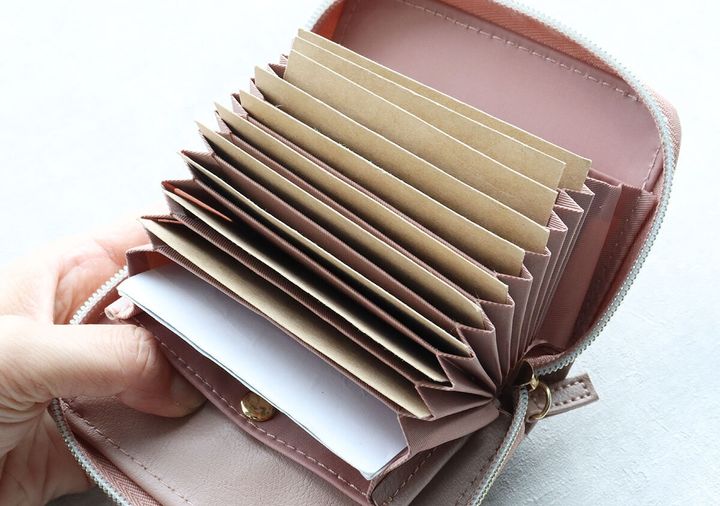 やみつきサイフ ボックスステッチ PINKカードポケット