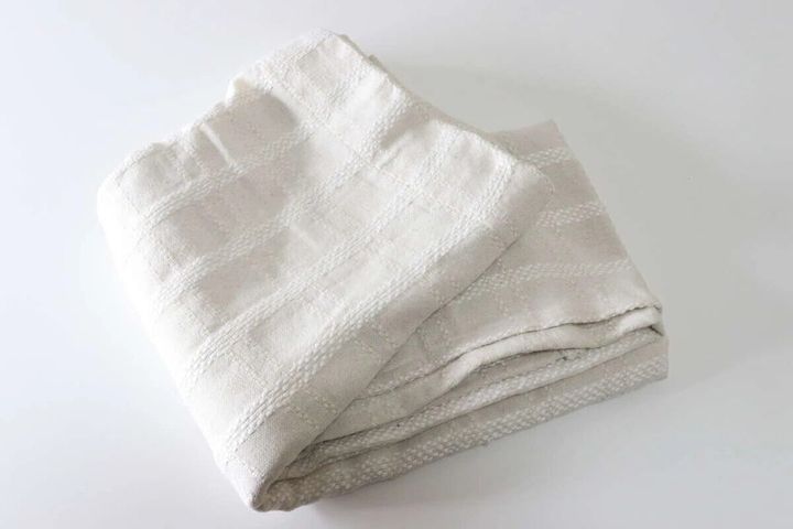 ダイソー ナチュラルドビーカーテン（インド綿混、チェック）