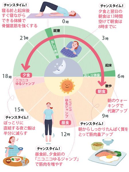 代謝がみるみる上がる！運動と食事の時間割