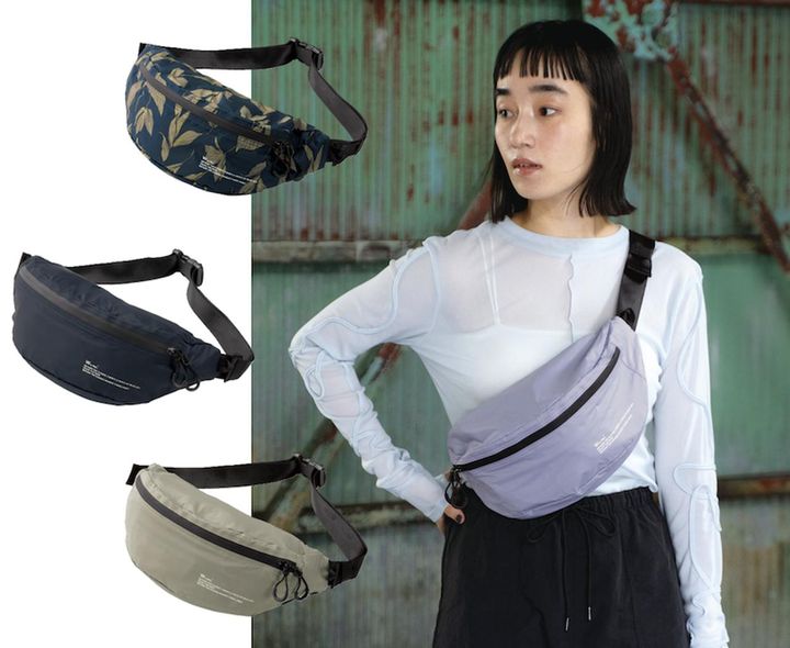 画像: レインボディバッグ（リーフ/ネイビー/ベージュ/パープル）各¥ 2,970 出典：ダブリュバイダブリュピーシー