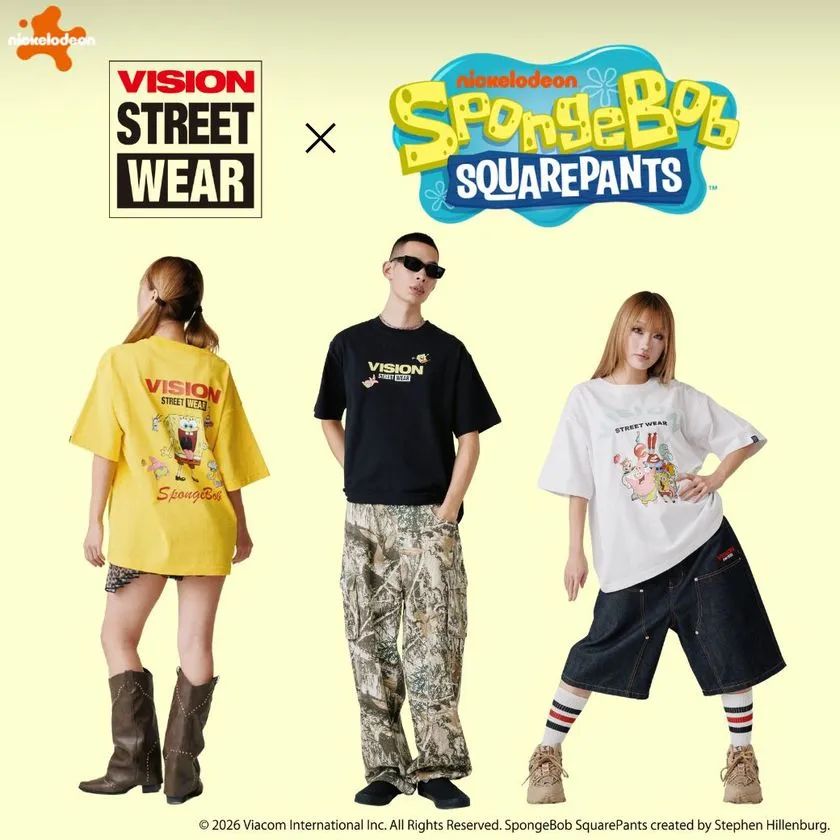 スケーター姿のキャラが夏を盛り上げる！ ハイブリッド「VISION STREET WEAR×スポンジ・ボブ コレクション」 | TRILL【トリル】