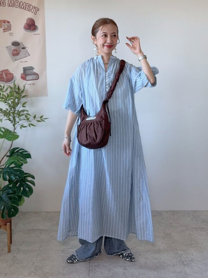 2026春大人女性おすすめストライプワンピースコーデ