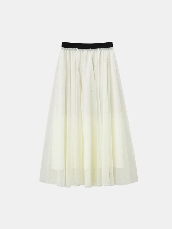 2026plst春ドットボリュームチュールスカート