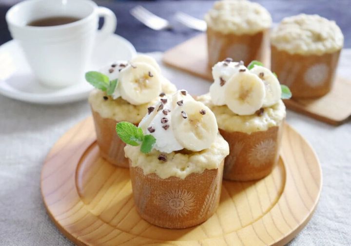 もっちりバナナ蒸しケーキ