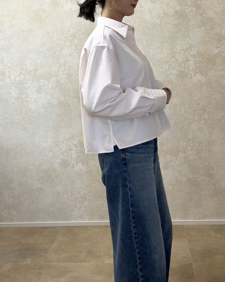 ユニクロオックスフォードシャツ Mサイズ着用 サイド