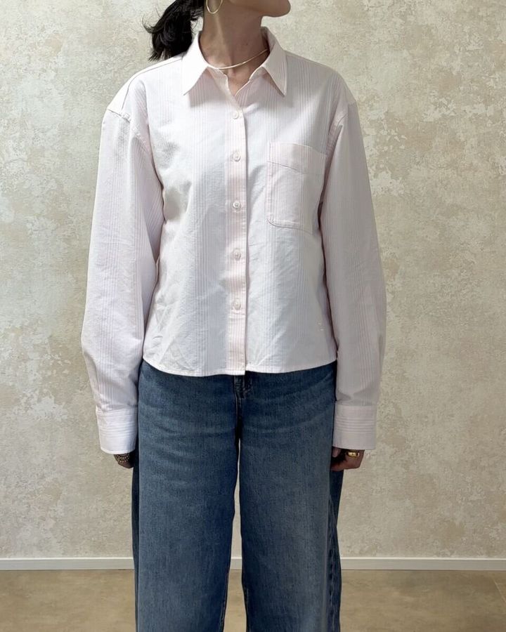 ユニクロオックスフォードシャツ Mサイズ着用 フロント