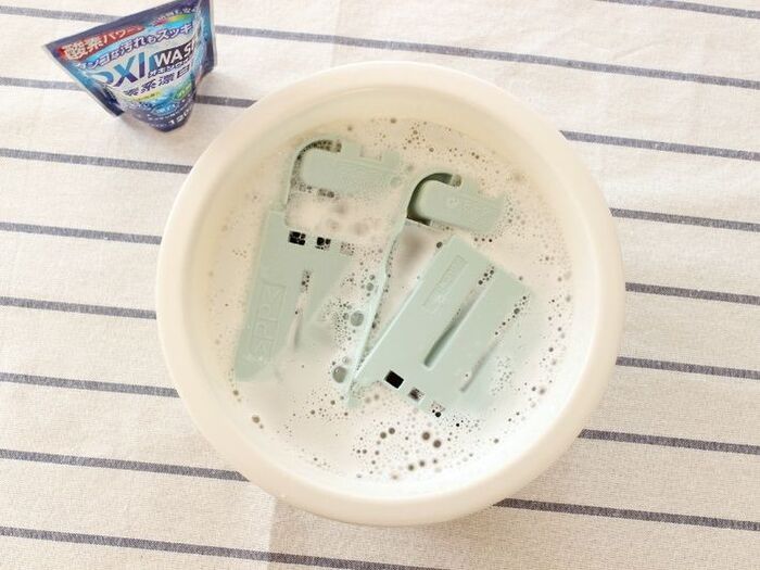 オキシウォッシュで漬け置き