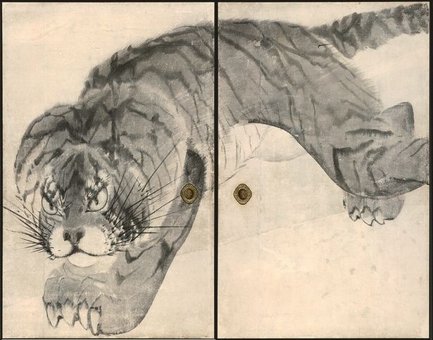 長沢蘆雪《虎図襖(部分)》無量寺・串本応挙芦雪館、重要文化財 後期展示 画像提供：府中市美術館