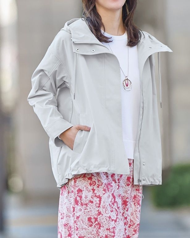 「花粉がつきにくいはっ水UVカットAラインコート」