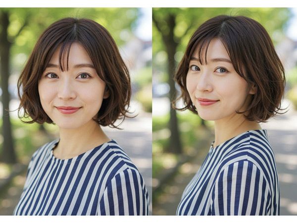 【面長ショート2】大人っぽい！ひし形ショートボブ 