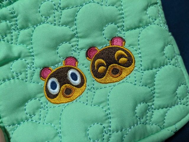 あつまれどうぶつの森 デイリーポーチ まめきちつぶきち刺繍アップ