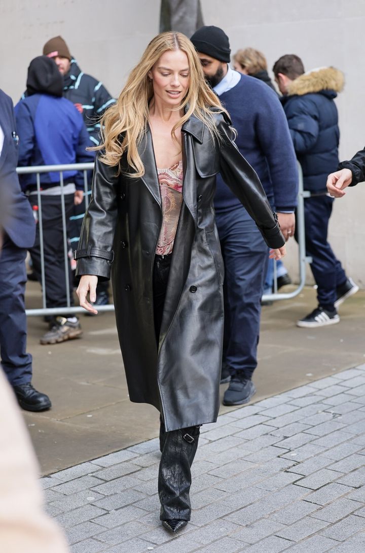 Margot Robbie wearing Burberry in London.jpg