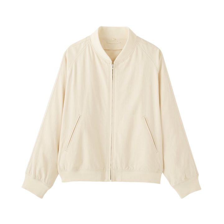ムジラボ レーヨンコットン ショートブルゾン アイボリー