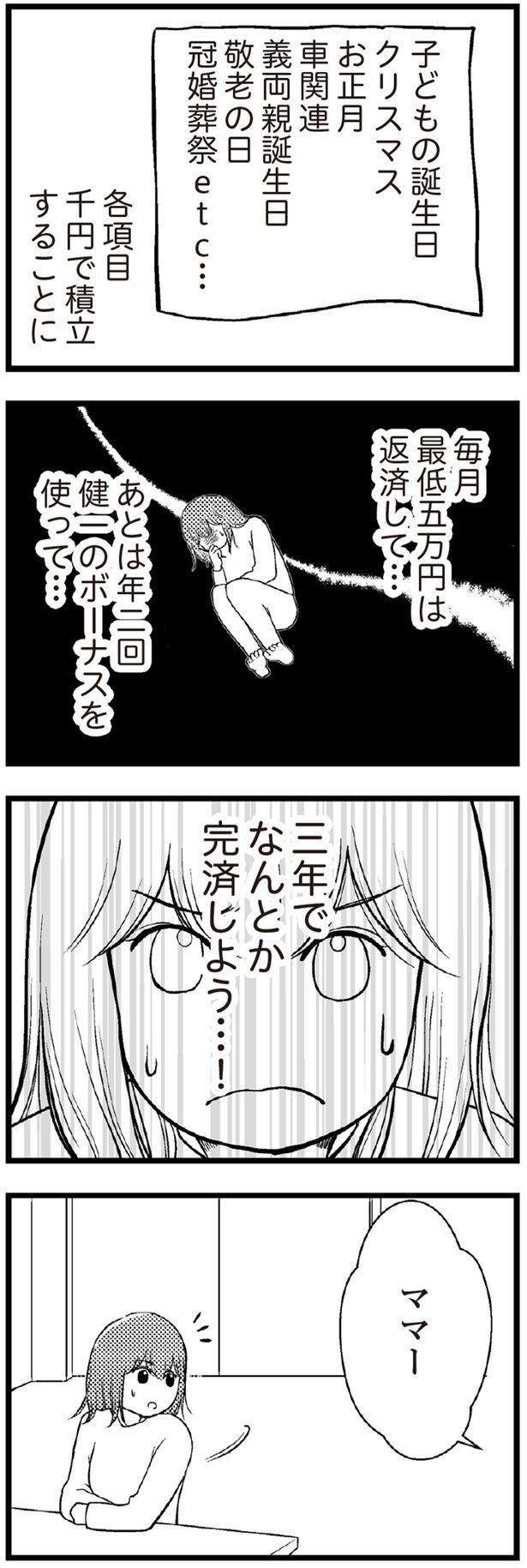 三年でなんとか完済しよう…！ （C）涼子、海原こうめ／KADOKAWA