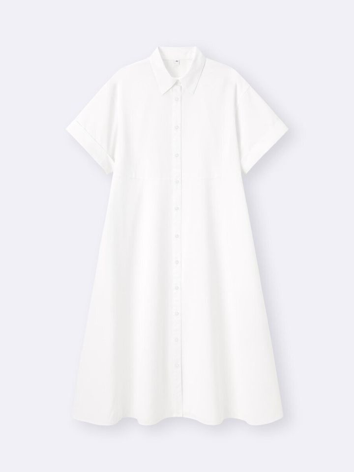 2026gu春大人女性おすすめフレアシャツワンピース