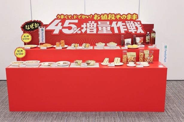 ファミリーマートの「うまくて、ドでかい！お値段そのまま なぜか45％増量作戦」