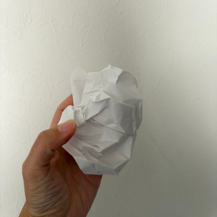 半紙を丸めたところ