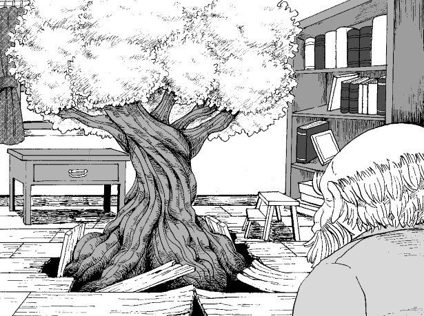 床の下から立派な桜の木が!! (C)きゃほ