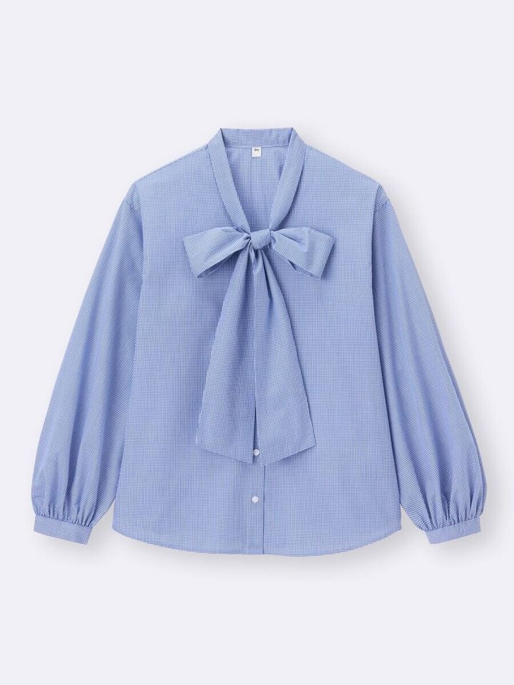 2026gu春大人女性おすすめボウタイブラウス