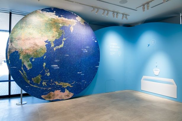 水の貴重さを地球規模で例えた展示
