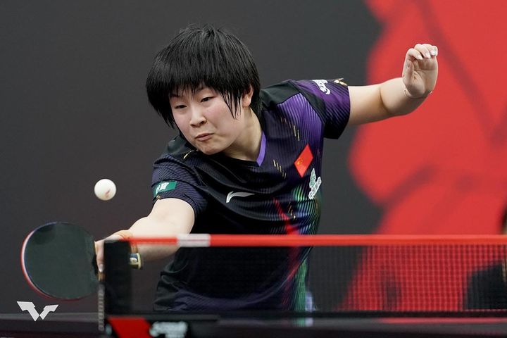 早田ひなを下した覃予萱（C）WTT