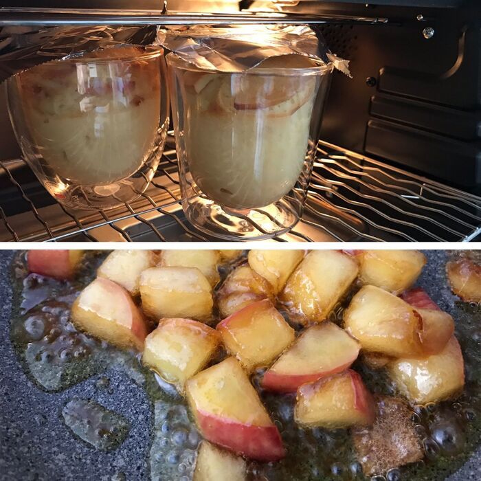 混ぜて、詰めて、焼くだけ！『りんごのグラスケーキ』の作り方。一番簡単なレシピです♪