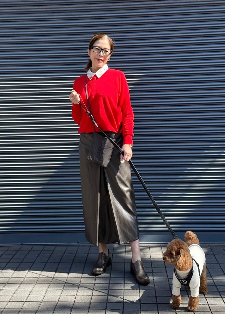 26年4月MOTOMIさんブログ_ZARAのエコレザースカートで大人っぽく決まる春コーデ