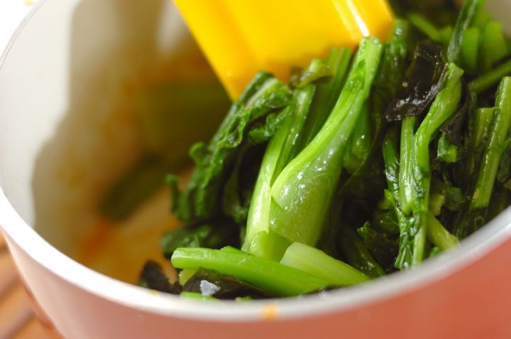 カブの葉のみそ和えの作り方2