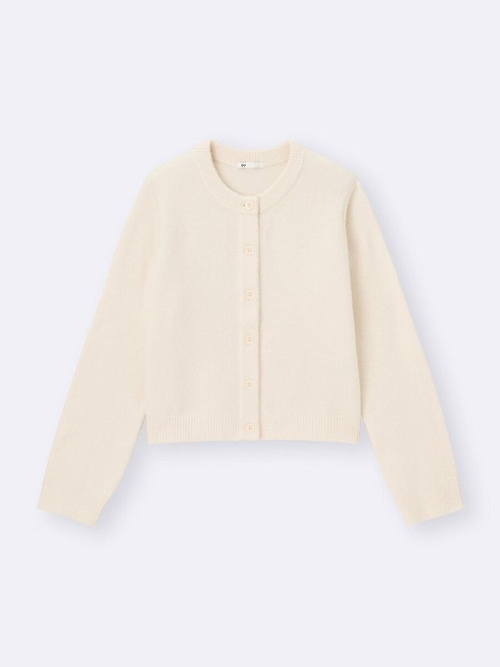 2026gu春値下げ女性おすすめパフニットクルーネックカーディガン