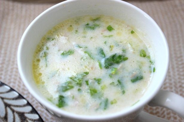 ▲ヨーグルトとセロリの爽やかさでさっぱりと！「ツナとセロリのヨーグルトスープ」