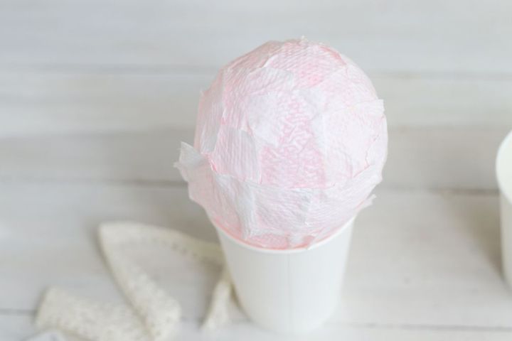 キッチンペーパーを全体に貼る