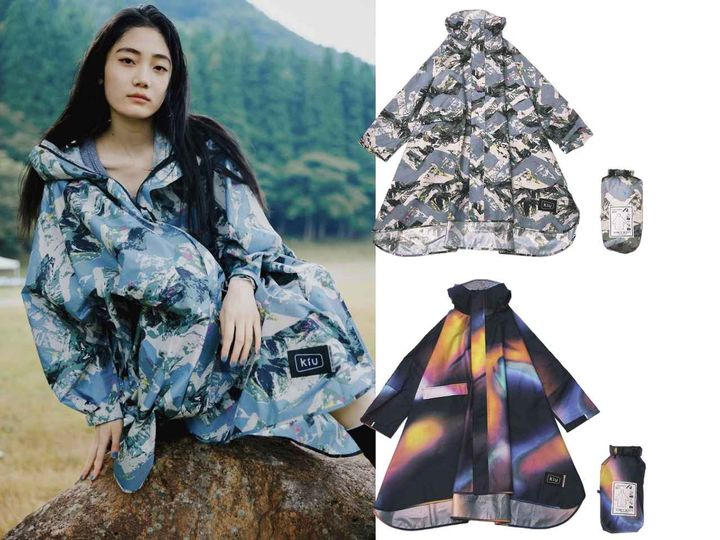 画像: 【FUJI ROCK FESTIVAL‘26 × KiU】キウスタンダードレインポンチョ K571（リッジジャム/ダストライト）各¥9,350 出典：キウ