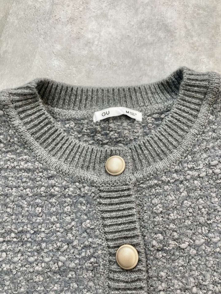 GU ツイーディーニットカーディガン 着用イメージ