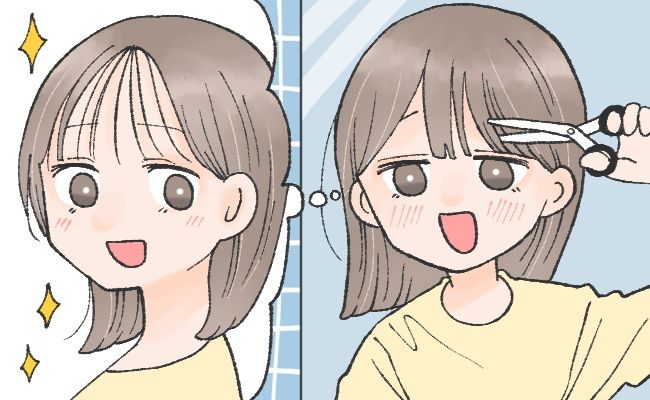 シースルーバングのセルフカットにチャレンジ！→翌日、美容室に駆け込む事態に！？