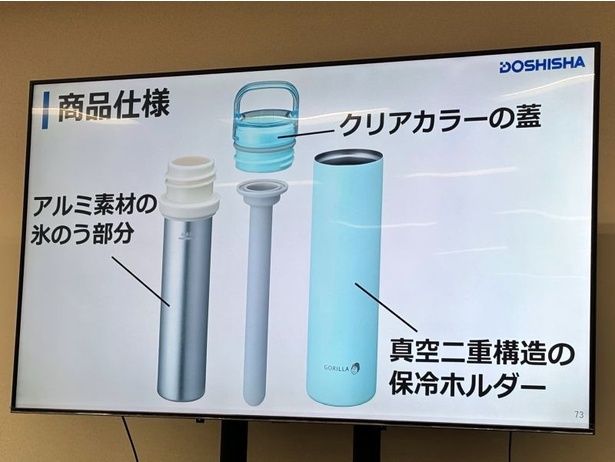 外側のホルダーは真空二重構造を採用