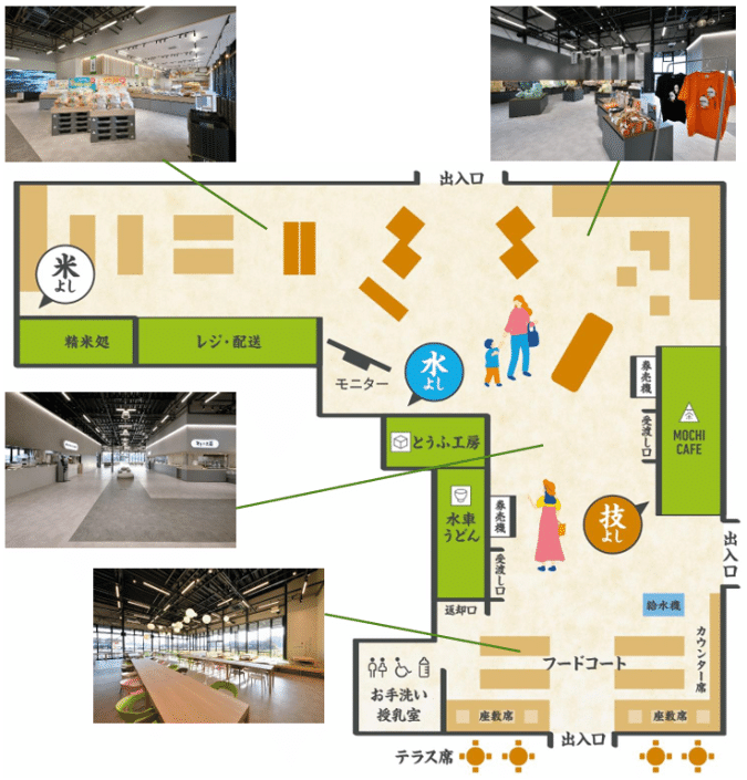 もちだんご村 もち吉工場直売所 店内マップ