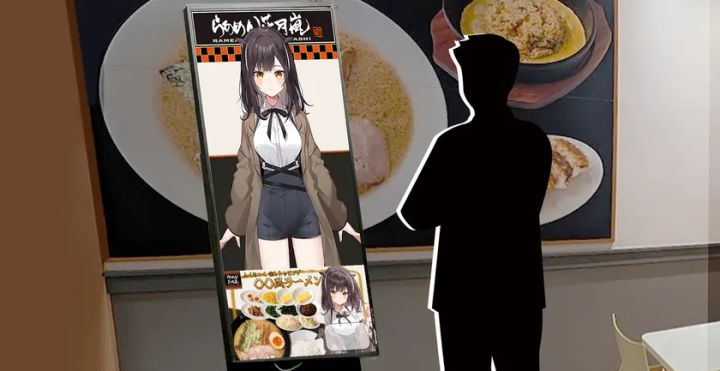 コラボVTuberのキャラクタービジュアルとサイネージ接客