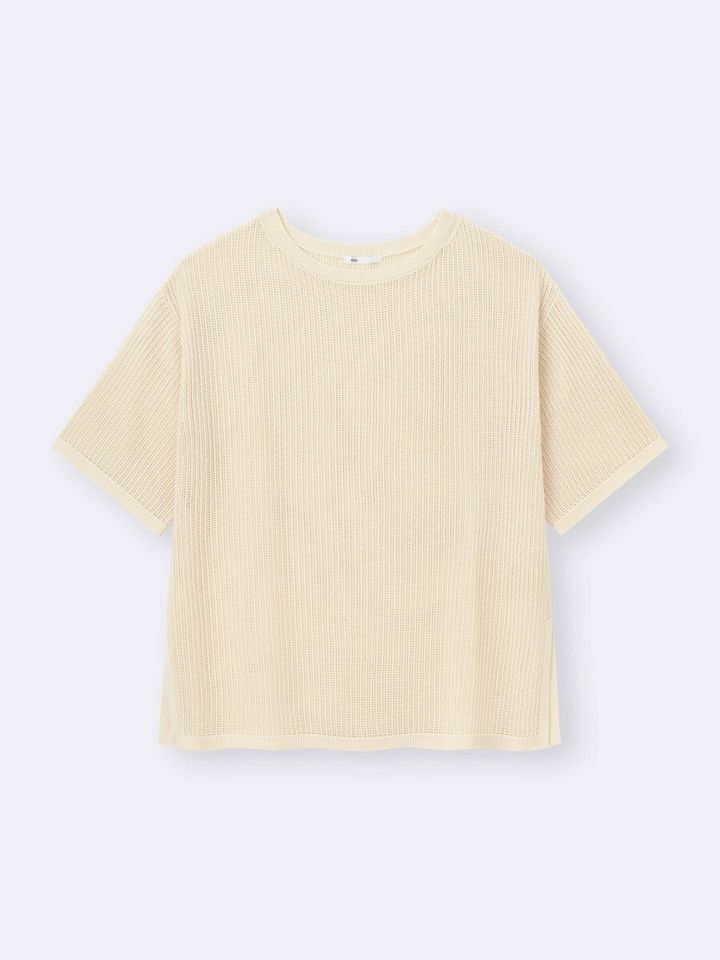 GUのメッシュニットオーバーサイズプルオーバー